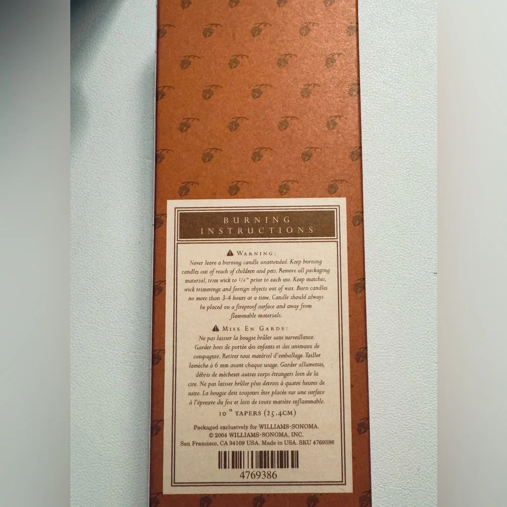 Williams Sonoma Tiny Taper candles (Set of 12) / New in Box / fall pumpkin hues